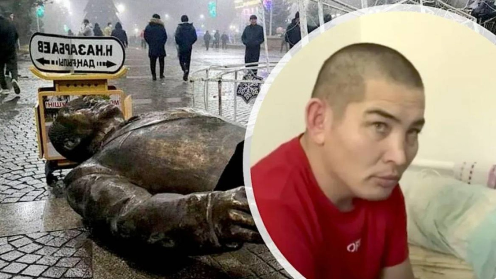 Назарбаевтың ескерткішін құлатқаны үшін азапталған азаматқа үкім шықты.