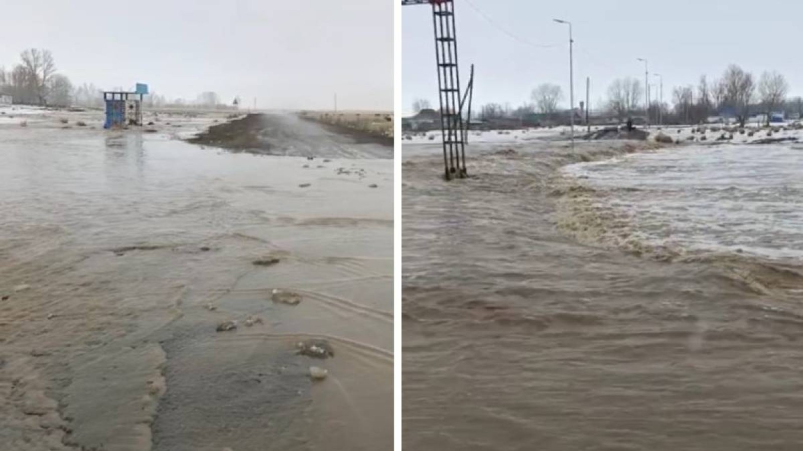 ШҚО-да еріген қар суы бірнеше ауылдың жолын басып қалды.