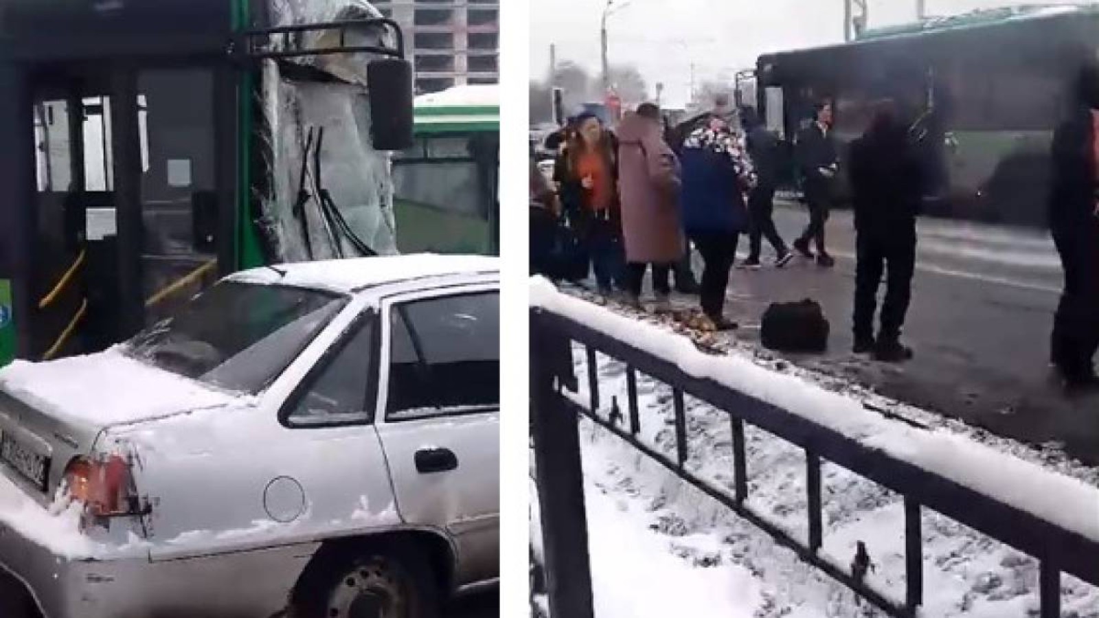 Алматыда үш автобус пен жеңіл көліктің соқтығысуы бойынша тергеу басталды.