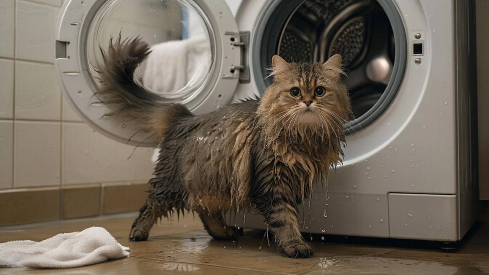 Талдықорғанда әйел мысығын кір жуғыш машинаға салып «жуған»