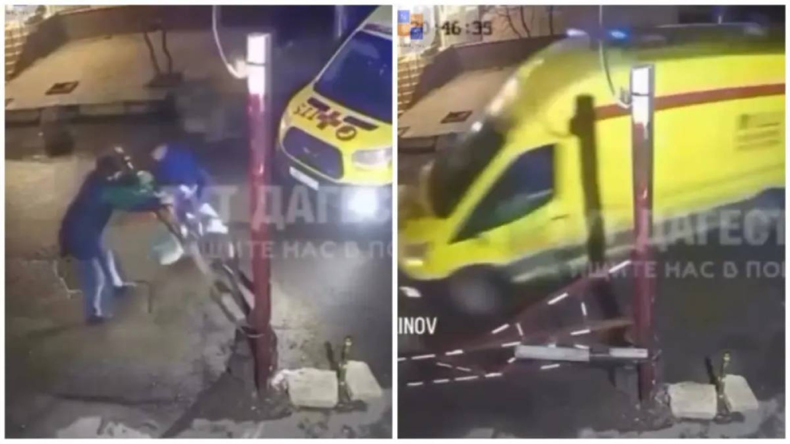 Шақыртуға келген жедел жәрдем үйдің ауласына кіре алмай, шлагбаумды сындырған (ВИДЕО)