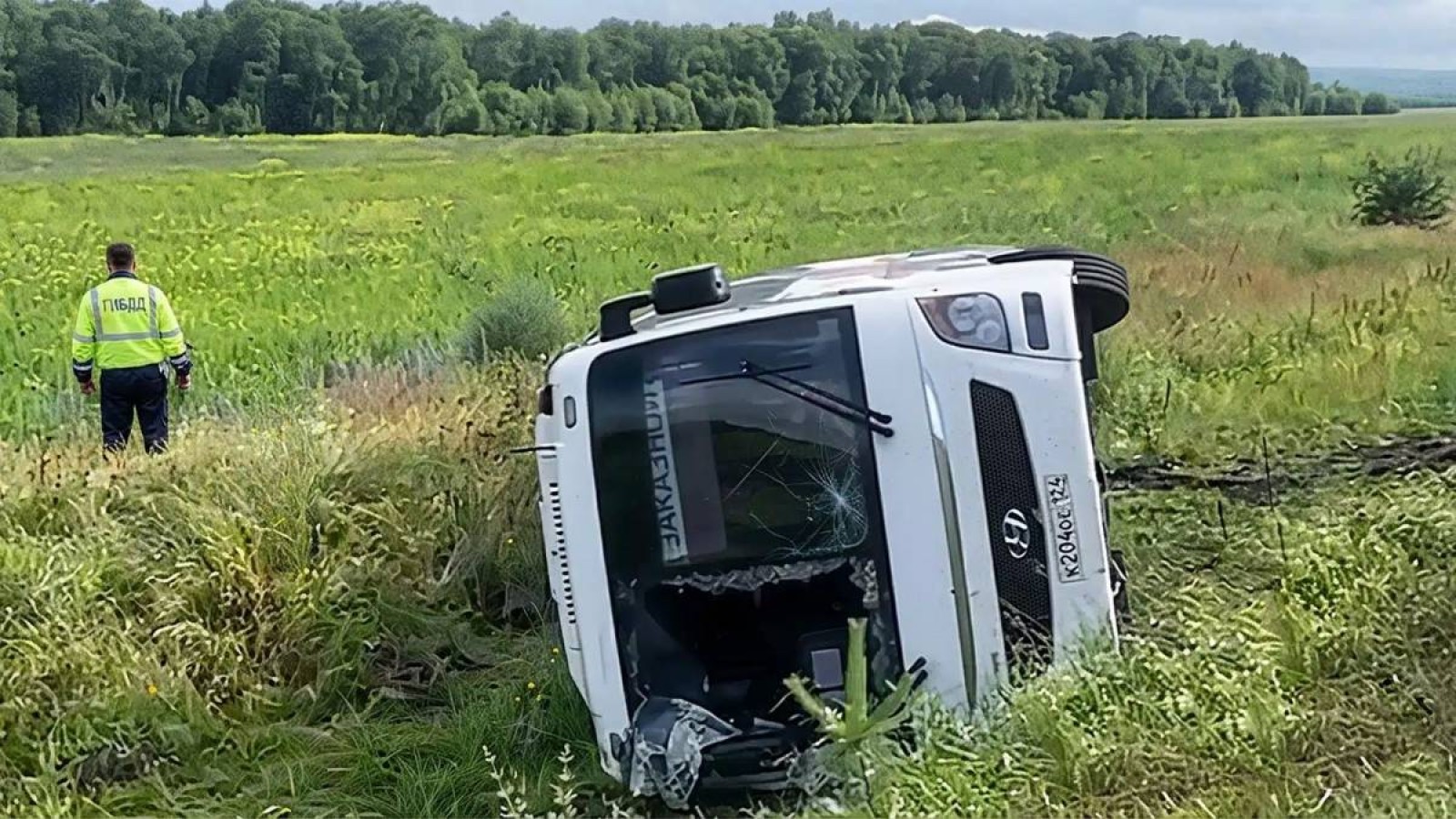 Рөлде ұйықтап кеткен әйелдің кесірінен 27 бала мінген автобус аударылды