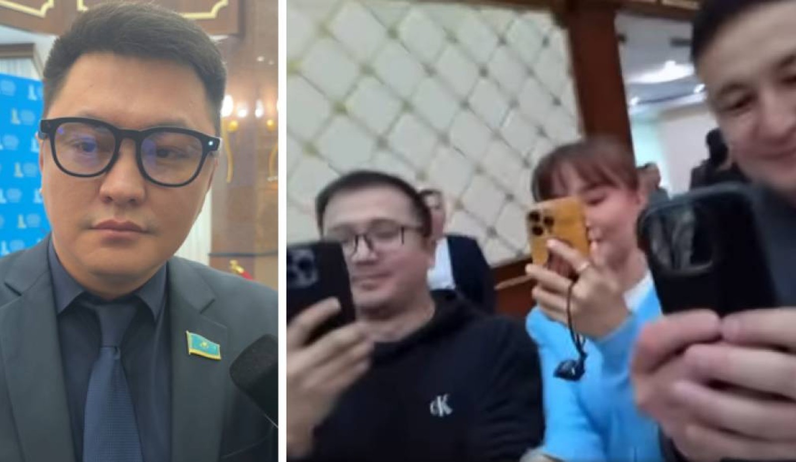 Депутат Дәулет Мұқаев Мәжіліске «тыңшы» көзілдірігін тағып келді: Журналистер наразылық білдіруде