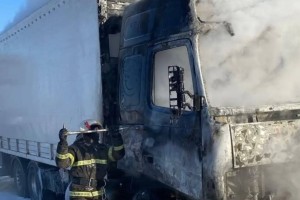 15 жылқы тиелген жүк көлігі отқа оранды