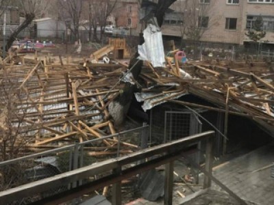 Ақмола облысында қатты жел 119 ғимараттың шатырын жұлып кеткен.