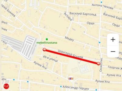 Астанада Ш.Бөкеев көшесі жөндеу жұмысына байланысты ішінара жабылады.