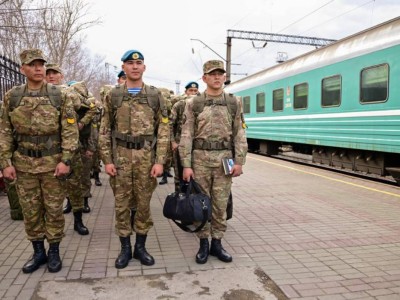 Құрлық әскерлері әскери институтының курсанттары Жеңіс парадына қатысуға елордаға келді.