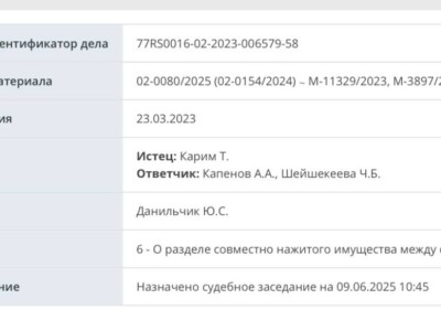 Кәрім Мәсімовтың қызы Ресейде бұрынғы күйеуімен соттасып жатыр.