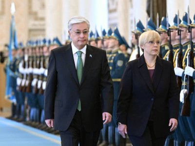 Словения Президенті Наташа Пирц-Мусарды Ақордада ресми қарсы алды.