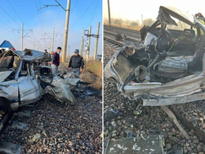 Автокөлік пен пойыз соқтығысып, 6 адам қаза болды.