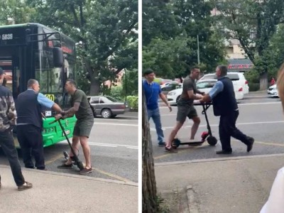 Алматыда самокатшы мен автобус жүргізушісі төбелесті.