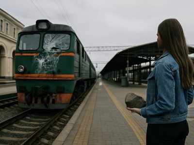 Пойыздан кешіккен қыз оны тас лақтырып тоқтатты