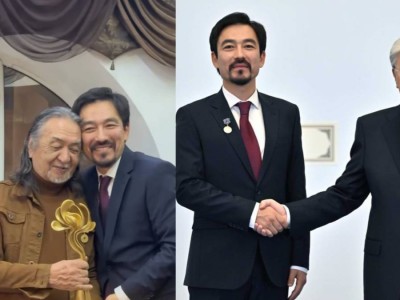 Танымал актер президенттен алған марапатын ұстазына табыстады (ВИДЕО)