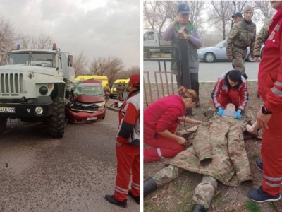 Талдықорған маңында әскери «Урал» жеңіл көлікпен соқтығысты