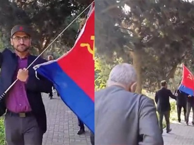 Бакуде КСРО туын көшеде желбіреткендер ұсталды