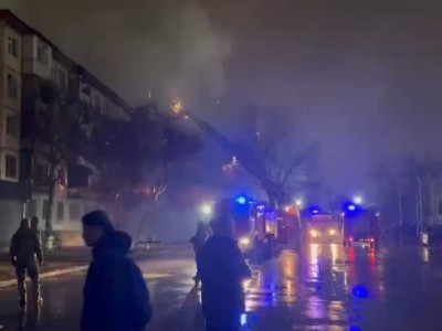 Жаңа жыл түні Таразда көпқабатты үй өртенді