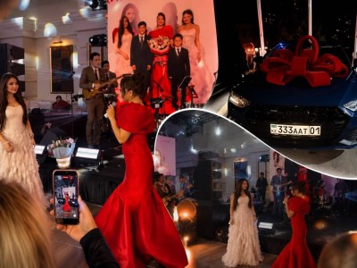 Мөлдір Мұқан үш қуанышты қатар тойлап қызына су жаңа көлік сыйлады