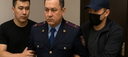 Шымкентте жоғары лауазымды полицей пара алды деген күдікпен ұсталды