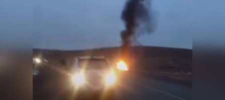 Жол апатынан инкассаторлық көлік пен ішіндегі ақша өртенді