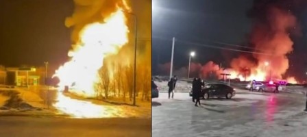 ️Ақтөбедегі автогаз құю бекетінде жарылыс болды