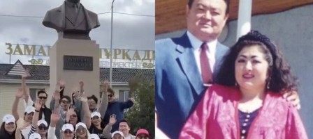 «Екеуі де енді еленіп жатыр»: Мақпал Жүнісованы әріптестері Заманбек Нұрқаділовтың ескерткіші жанында құттықтады