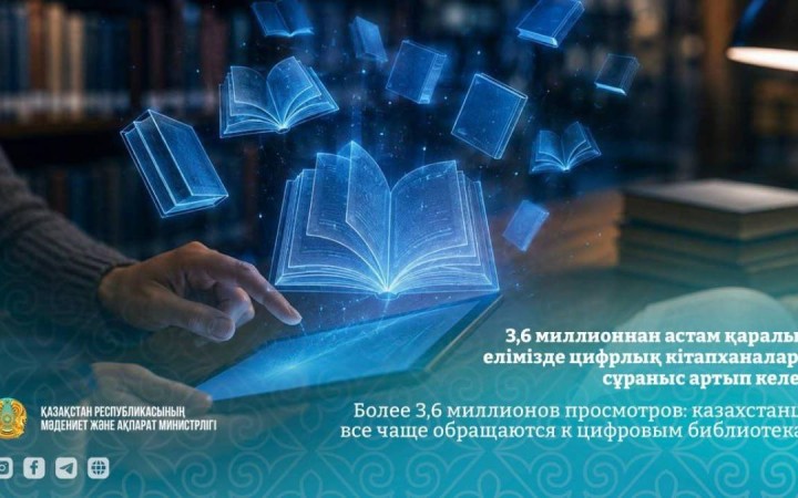 3,6 миллионнан астам қаралым: елімізде цифрлық кітапханаларға сұраныс артып келеді