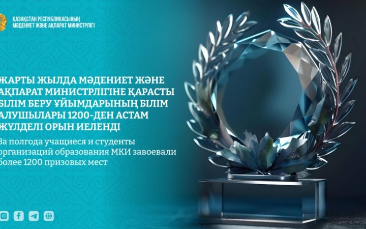 Жарты жылда Мәдениет және ақпарат министрлігіне қарасты білім беру ұйымдарының білім алушылары 1200-ден астам жүлделі орын иеленді
