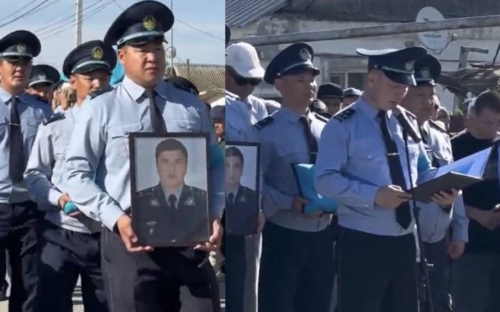 Жол апатынан көз жұмған полицейлер жер қойнына тапсырылды