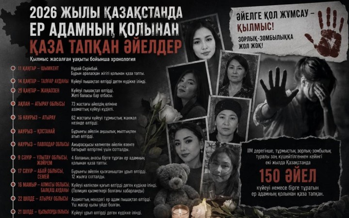 Биыл күйеуінің, сүйіктісінің қолынан қаза тапқан әйелдер саны қанша?