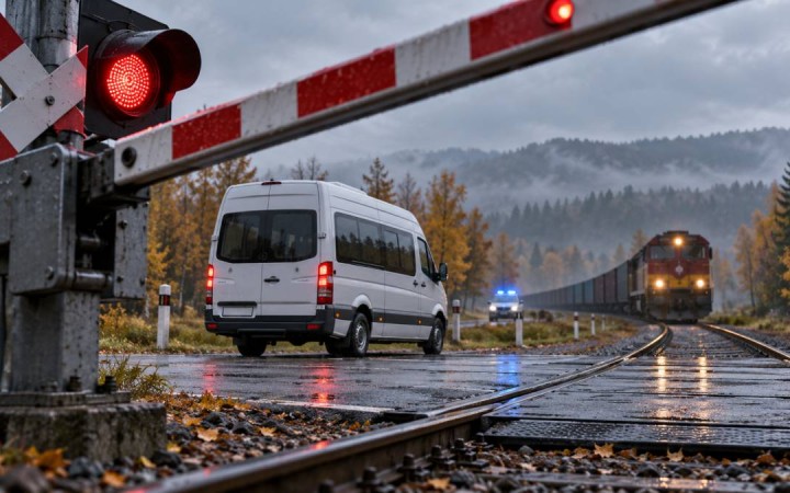Шағын автобус пойызбен соқтығысып, алты адам опат болды