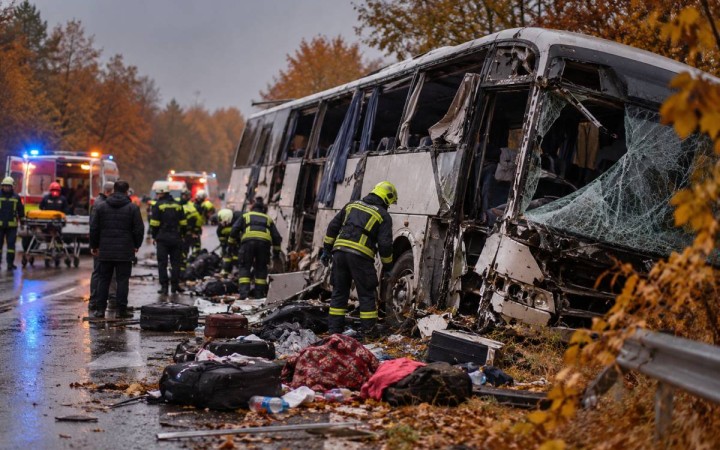 Жолаушылар мінген автобус аударылып, 22 адам көз жұмды