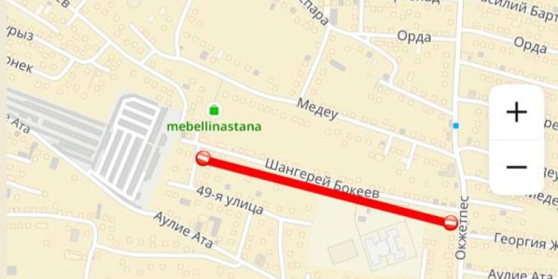 Астанада Ш.Бөкеев көшесі жөндеу жұмысына байланысты ішінара жабылады.