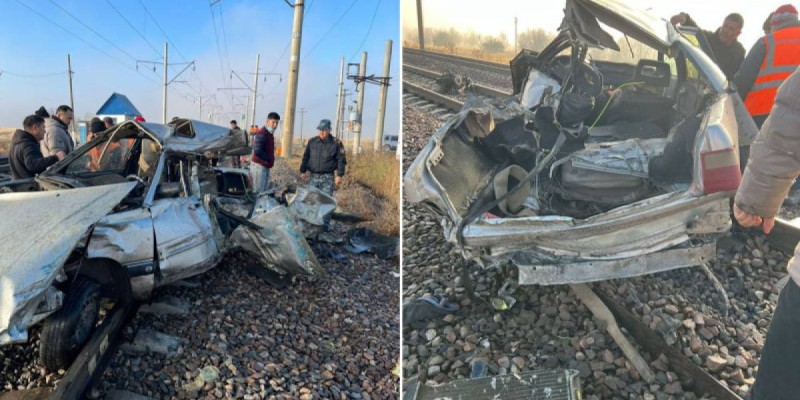 Автокөлік пен пойыз соқтығысып, 6 адам қаза болды.