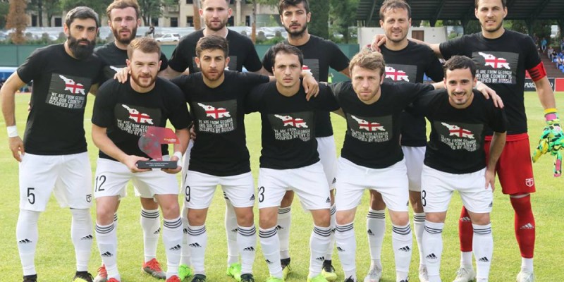 Грузин футболистері ресейлік оккупацияға қарсы шықты.