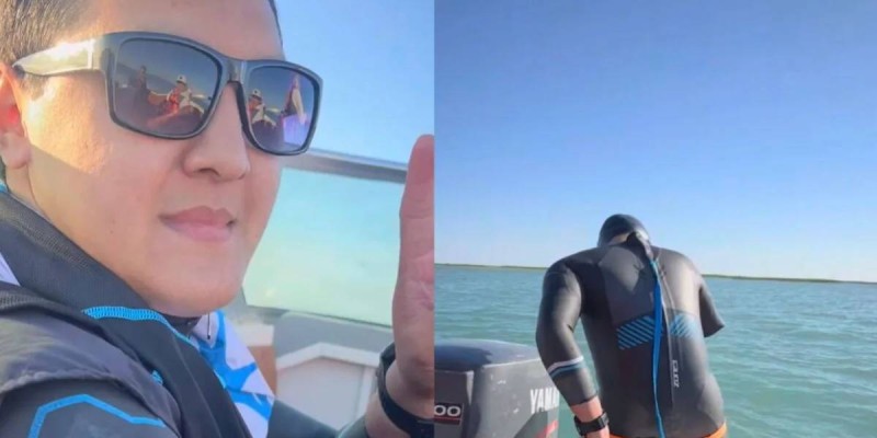Бір қол, бір аяғы жоқ Ақназар Балқашты 13 сағатта жүзіп өтті (ВИДЕО)