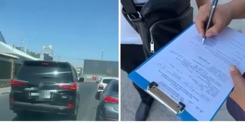 Шымкентте мәслихат депутаты жалған нөмір таққаны үшін ұсталды (Видео)