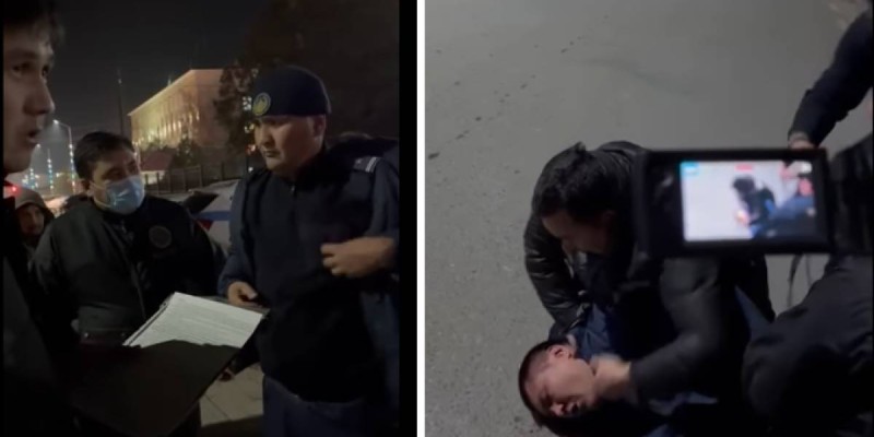 Парамен ұсталған полицей қашпақ болғанда әріптестері оны арқанмен байлап тастады