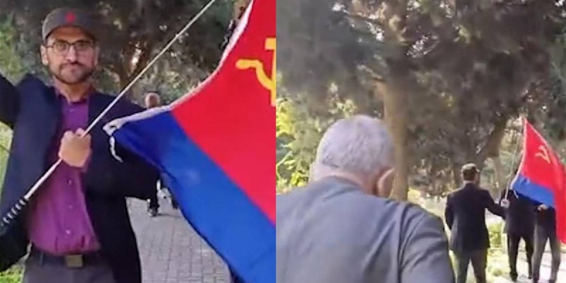 Бакуде КСРО туын көшеде желбіреткендер ұсталды