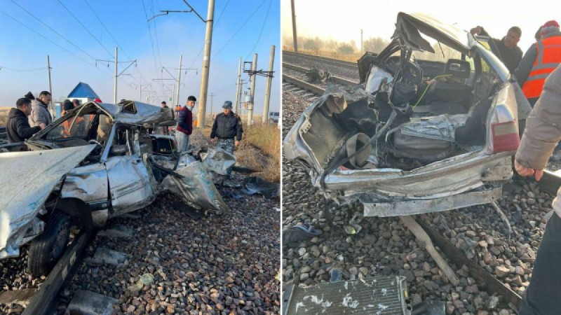 Автокөлік пен пойыз соқтығысып, 6 адам қаза болды.