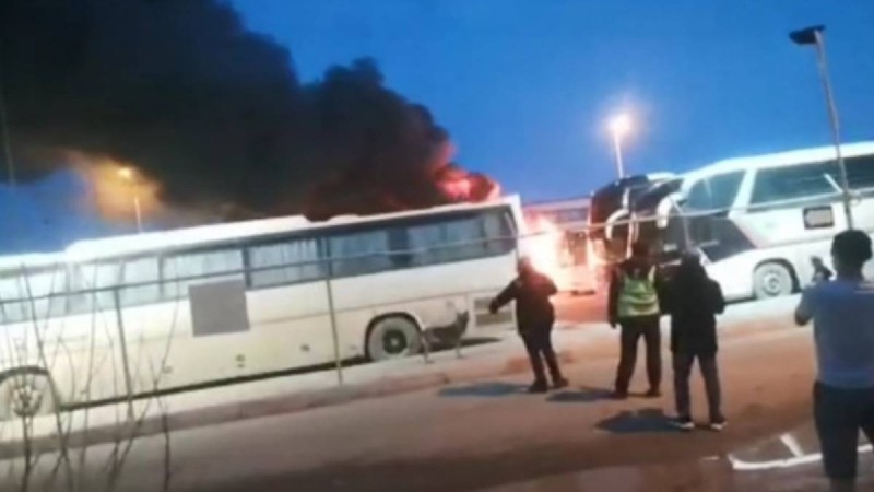 Теңіз кенішінде 5 автобус өртенді.