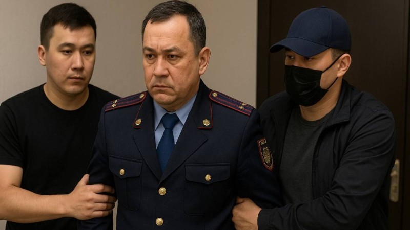 Шымкентте жоғары лауазымды полицей пара алды деген күдікпен ұсталды