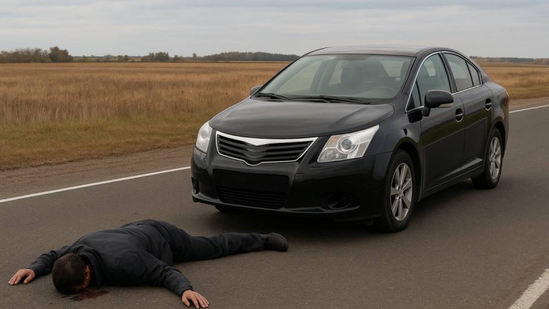 Нөмірсіз көлік адамды қағып, оқиға орнынан қашып кеткен