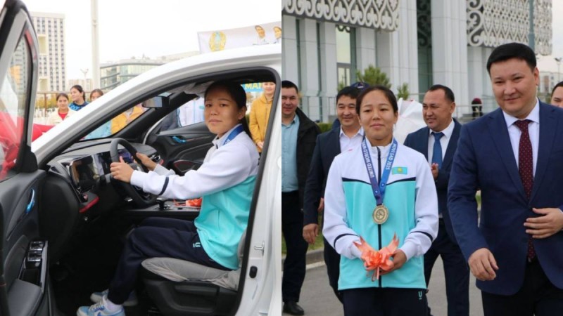 Тұңғыш рет әлем чемпионы атанған қазақ қызына темір тұлпар табысталды (ФОТО)