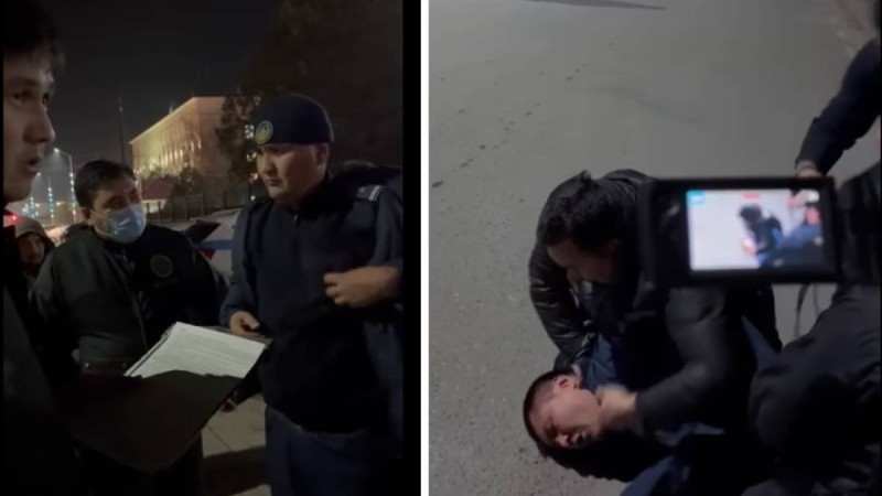 Парамен ұсталған полицей қашпақ болғанда әріптестері оны арқанмен байлап тастады