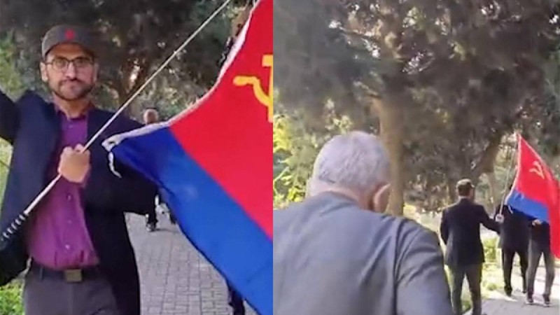 Бакуде КСРО туын көшеде желбіреткендер ұсталды