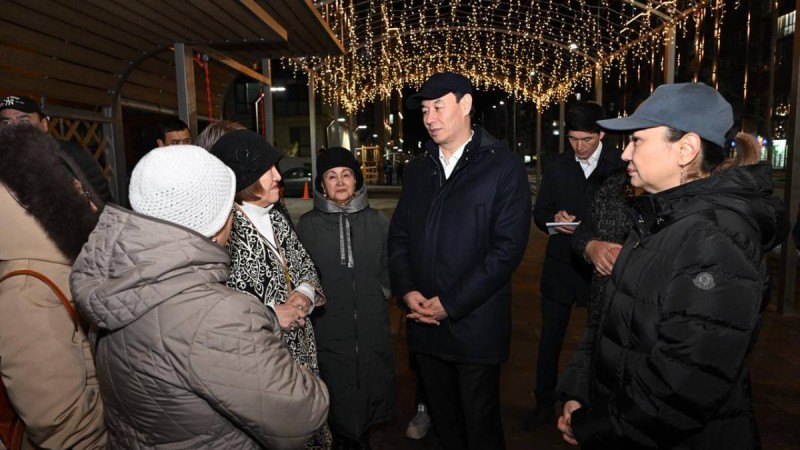 Әкім тұрғын үй кешендердегі сәулеттік жарықтандыру жобаларымен танысты