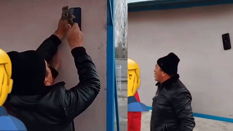 Мектеп директоры сабақ үстінде оқушының телефонын тартып алып, балғамен шағып тастаған (ВИДЕО)