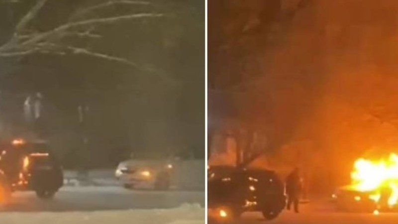 Семейде ер адам екі учаскелік полиция қызметкерінің автокөлігін өртеп жіберді