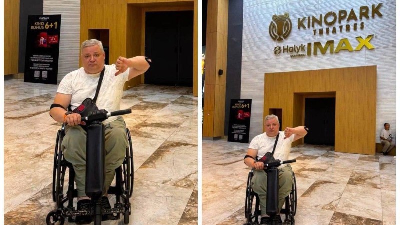 Алматыдағы Kinopark кинотеатры арбадағы белсендіні кіргізбей қойған