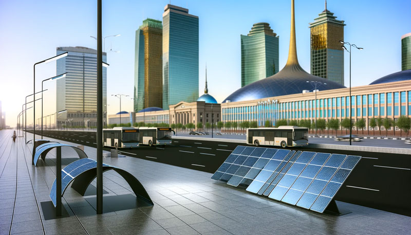 Передовые солнечные панели с высоким КПД, установленные в Казахстане, отражающие стремление к энергетической эффективности и устойчивости.
